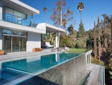 Infinity Pool at Modern Los Angeles Mansion