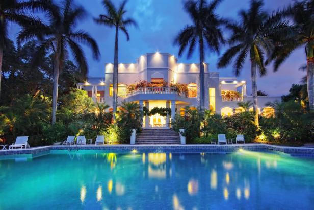 Exterior at Night: Estate in Sarasota, Fla. Exterior at Night: Estate in Sarasota, Fla.