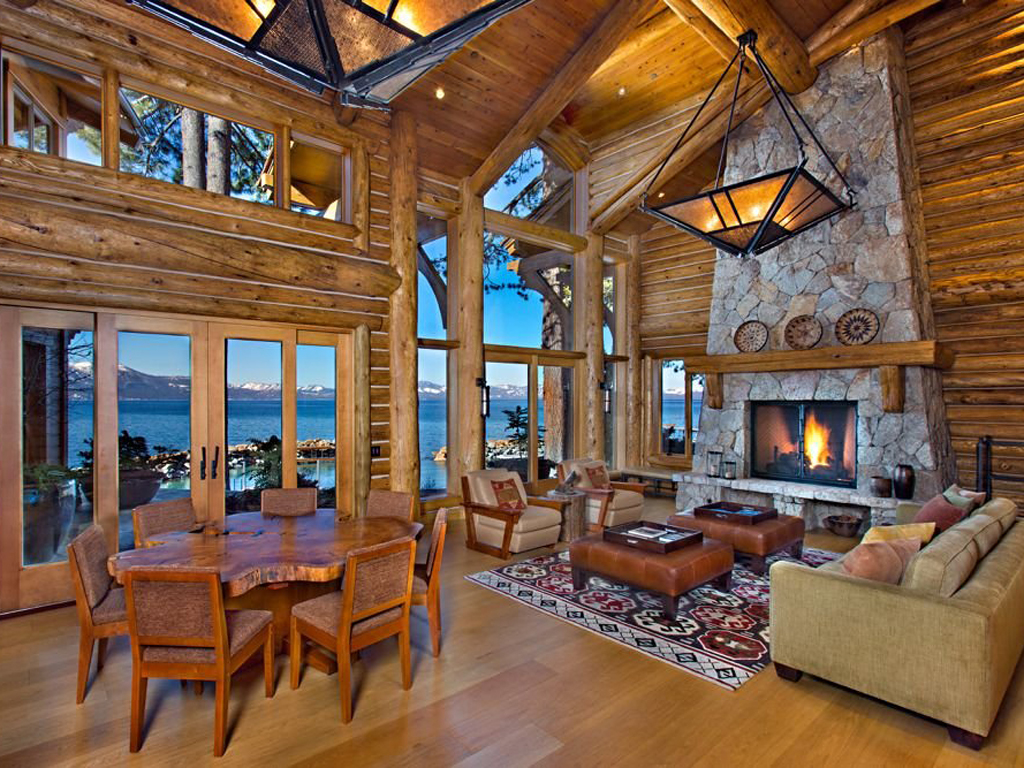 full view log cabin decor