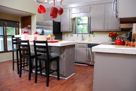 Kitchen: Stain Dated Kitchen Cabinets