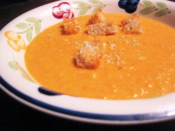 Luscious, vitamin-loaded carrot soup. Luscious, vitamin-loaded carrot soup.