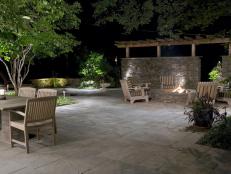 Fire Pit on Patio with Complimentary Wall