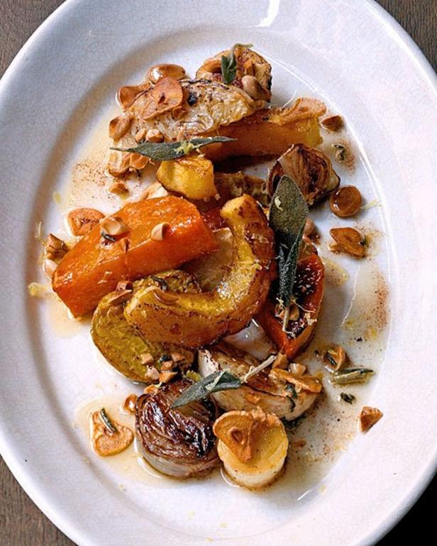 Full of butternut squash, acorn squash, parsnips, turnips and yams, this roasted root vegetable salad is a light and hearty day-after dinner.&nbsp;