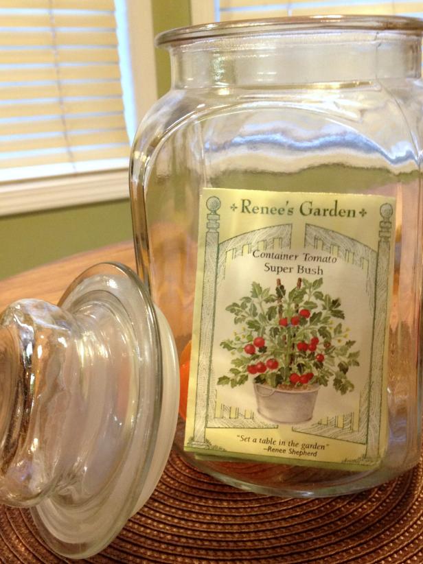 Saving seeds in a jar. Saving seeds in a jar.