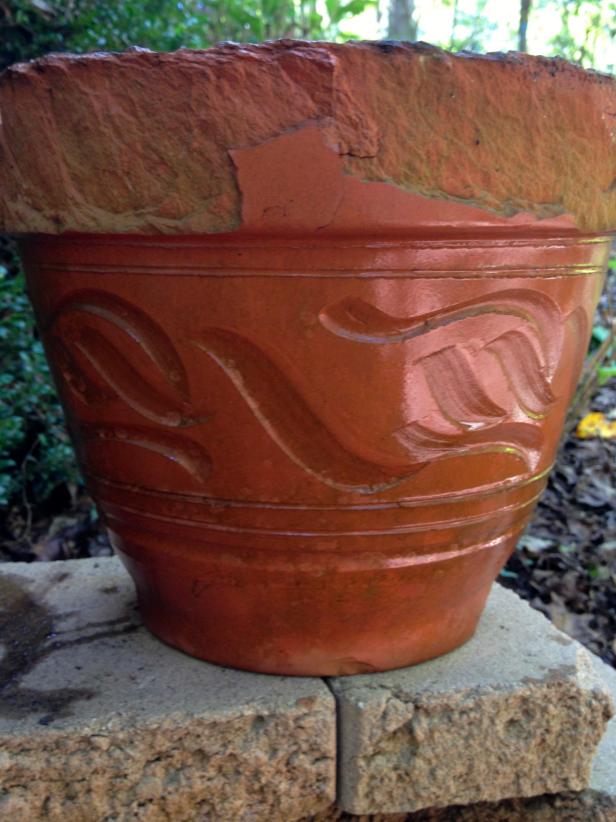Broken terra cotta pot Broken terra cotta pot