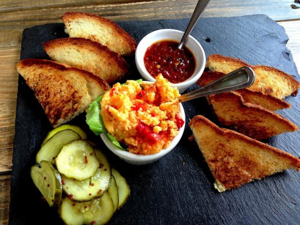 Pimento cheese and roasted red pepper jelly Pimento cheese and roasted red pepper jelly