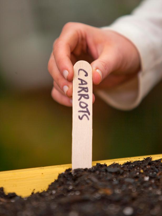 If you'd like, write the names of the veggies on small markers and insert at the ends of each row
