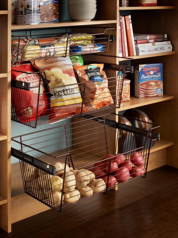 Sliding Pantry Storage Baskets Sliding Pantry Storage Baskets