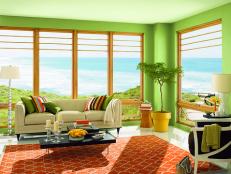 Vibrant Green Living Room 