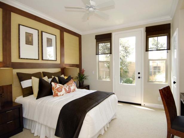 Bedroom with Wood Trimmed Wall Bedroom with Wood Trimmed Wall