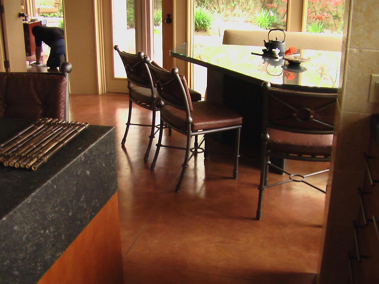 Concrete floor in kitchen image