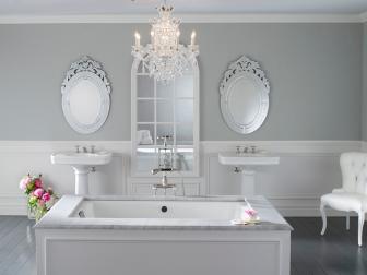 Elegant Bathroom With Two-Person Bathtub 