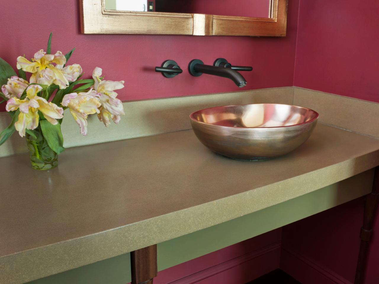 What are some good materials for bathroom sinks and countertops?