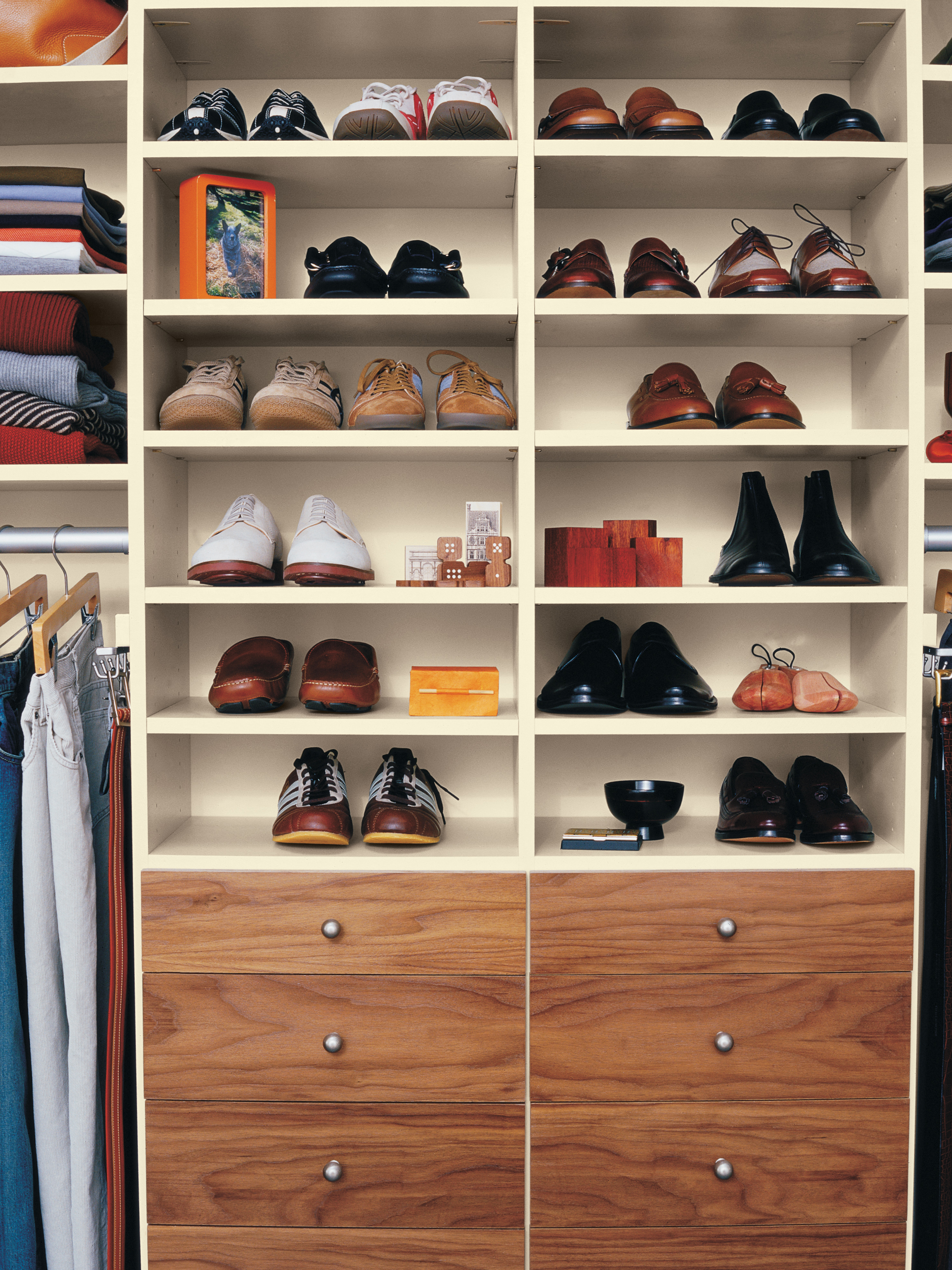 shoe shelf in closet