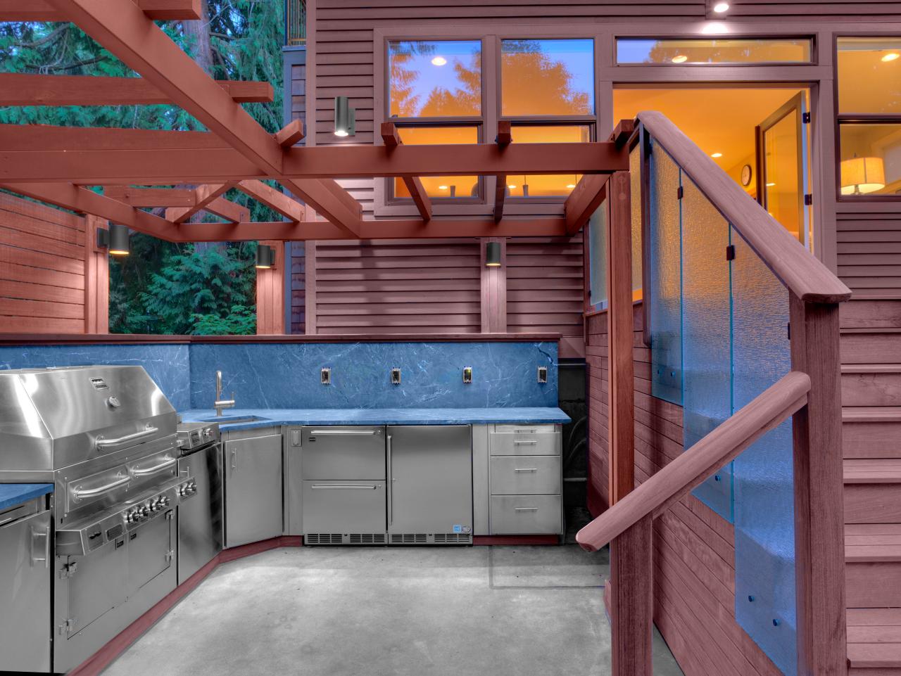 Uncategorized Outdoor Kitchen Cabinets choosing outdoor kitchen cabinets hgtv sleek stainless steel with pergola