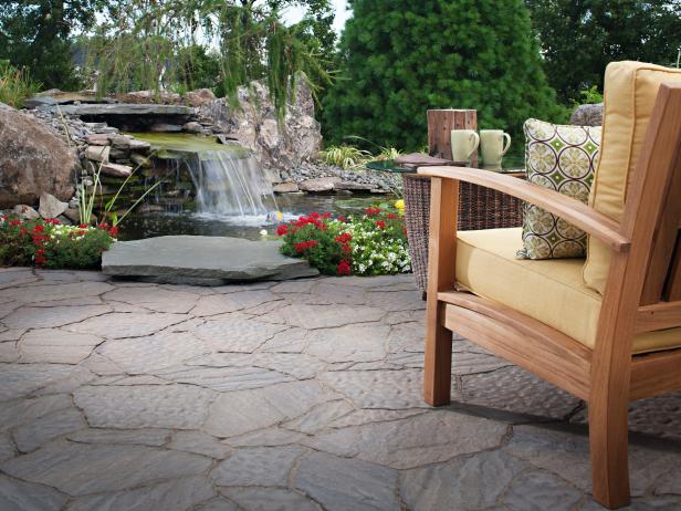 Backyard Waterfall and Sitting Area