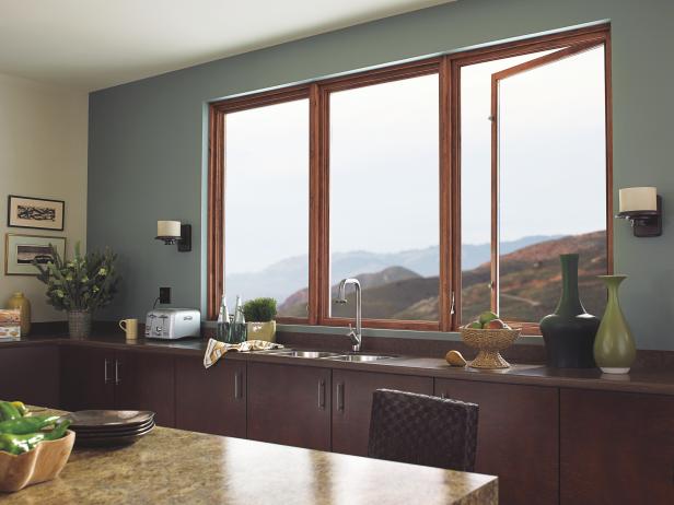 Green Contemporary Kitchen With Casement Windows Green Contemporary Kitchen With Casement Windows