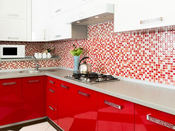 Red and white kitchen Red and white kitchen