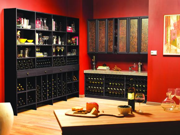 Red Wine Cellar With Storage Space