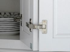 A detail shot of  Green Home 2010, kitchen cabinet hinges.