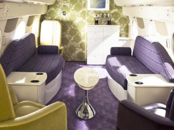 Couch Seating And Luxurious Accents Inside Modern Plane