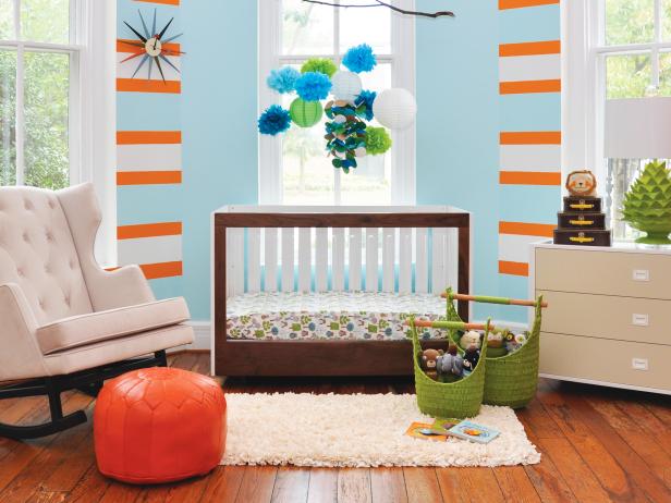 Modern Blue, Orange And Green Nursery Modern Blue, Orange And Green Nursery