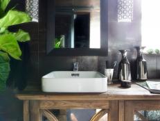Repurposed Vanity With Dual Sinks 