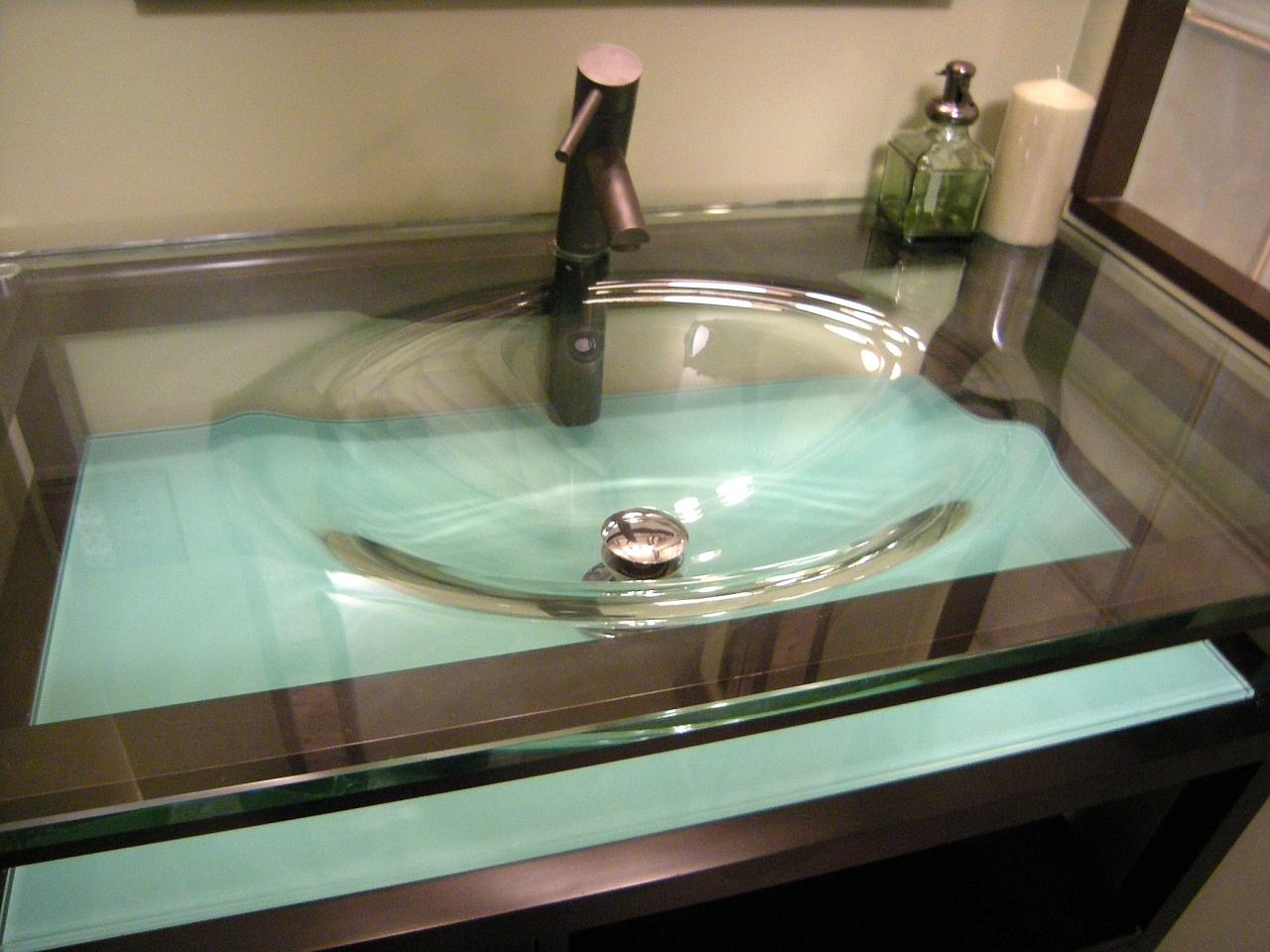 Glass Vanity In Bathroom