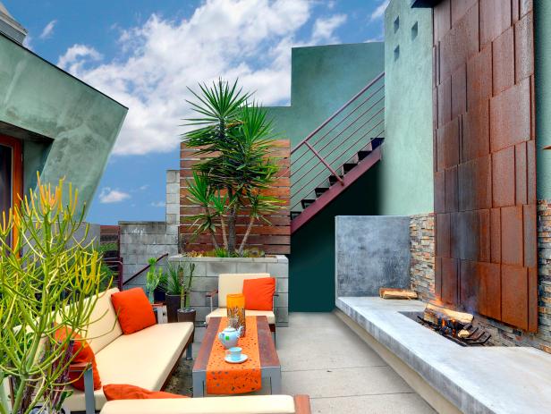 Colorful Contemporary Rooftop Patio Colorful Contemporary Rooftop Patio