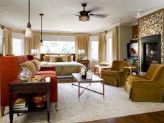 Gold Master Suite With Fireplace 