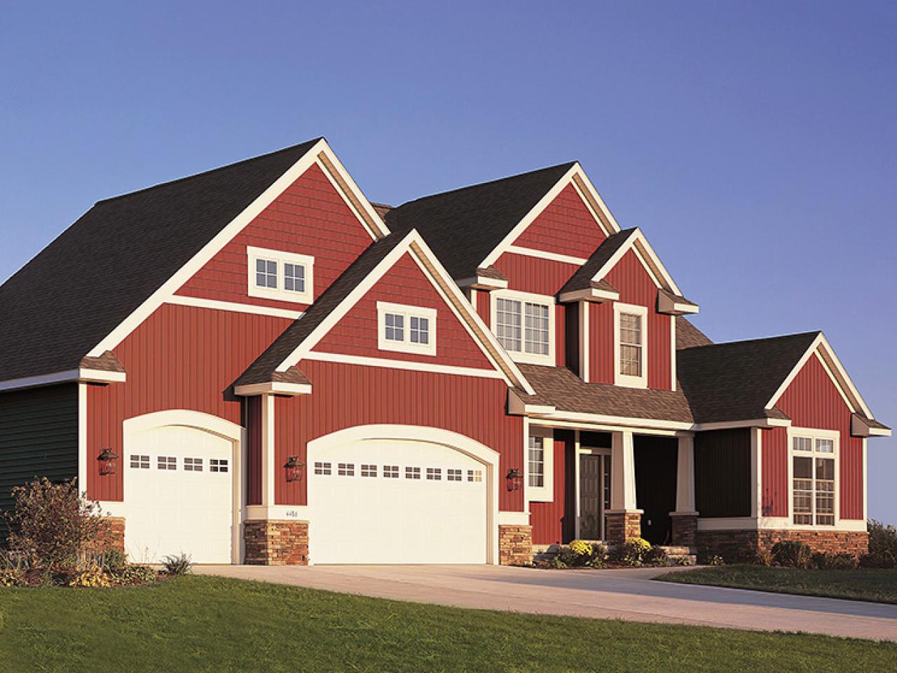 Red Houses with Vinyl Siding