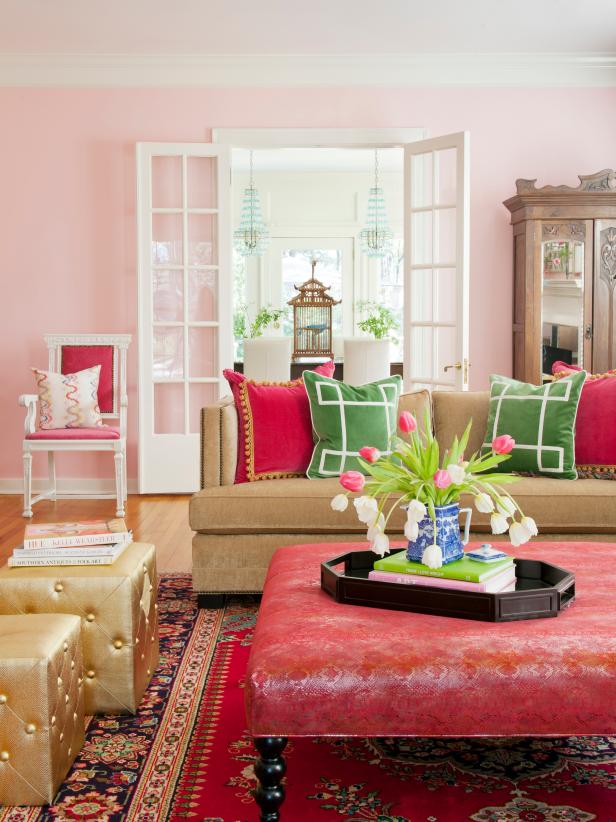 living rooms pink pop interior remodel