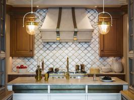 Glass Bell Lights in Kitchen