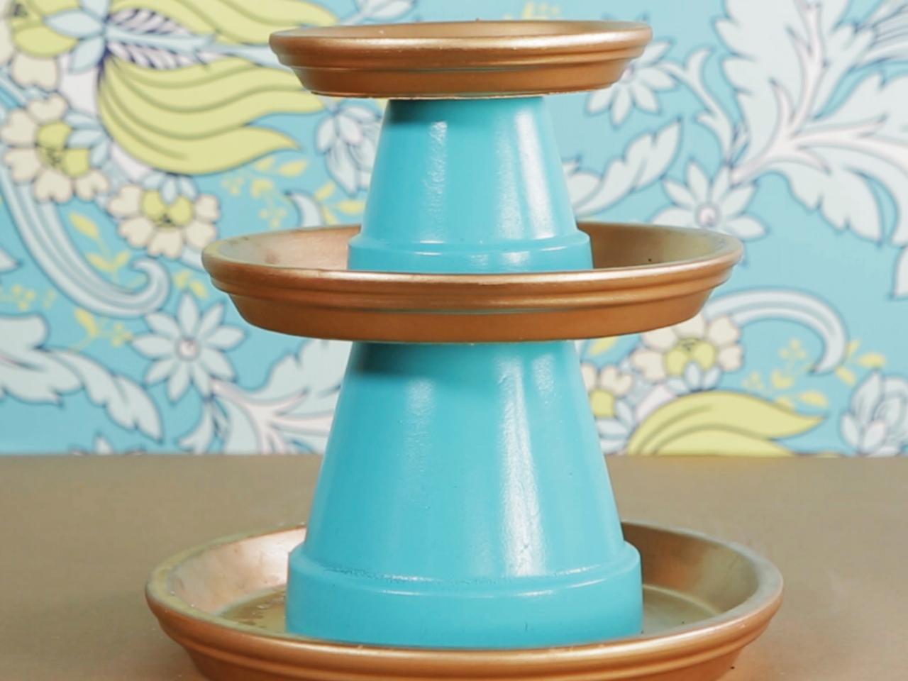 Make a Stacked Terra Cotta Pot Centerpiece HGTV's Decorating & Design