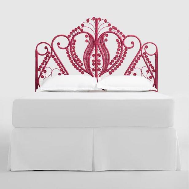 Fuchsia Wicker Headboard  