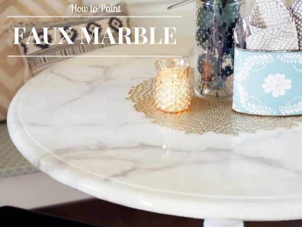 How to Paint a Faux Marble Tabletop HGTV's Decorating & Design Blog HGTV