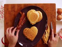 Like This: Make Heart-Shaped Pancakes (With Bacon) for Your Valentine