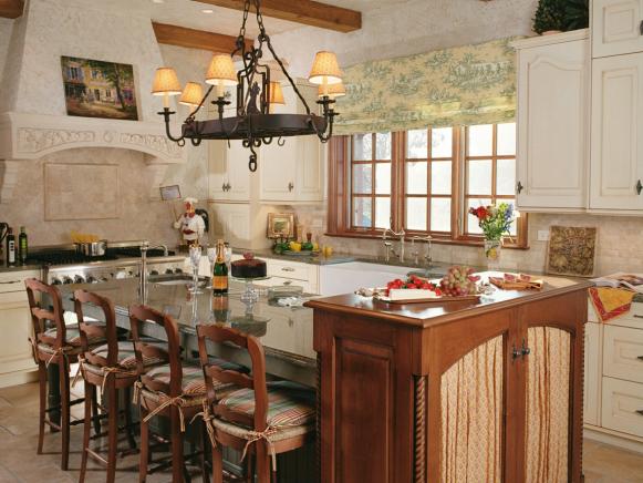 French Country Eat-In Kitchen With Cabinet French Country Eat-In Kitchen With Cabinet