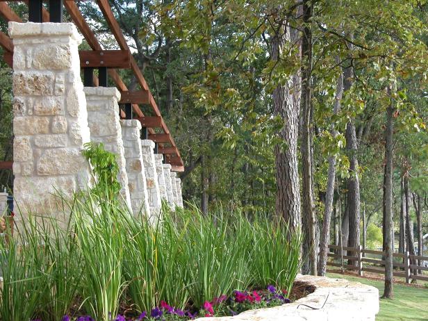 Limestone and Wood Arbor Limestone and Wood Arbor