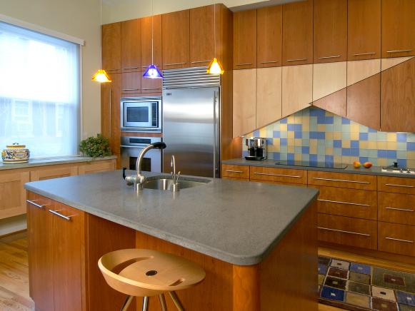 Stylish Modern Kitchen Blends Materials Stylish Modern Kitchen Blends Materials
