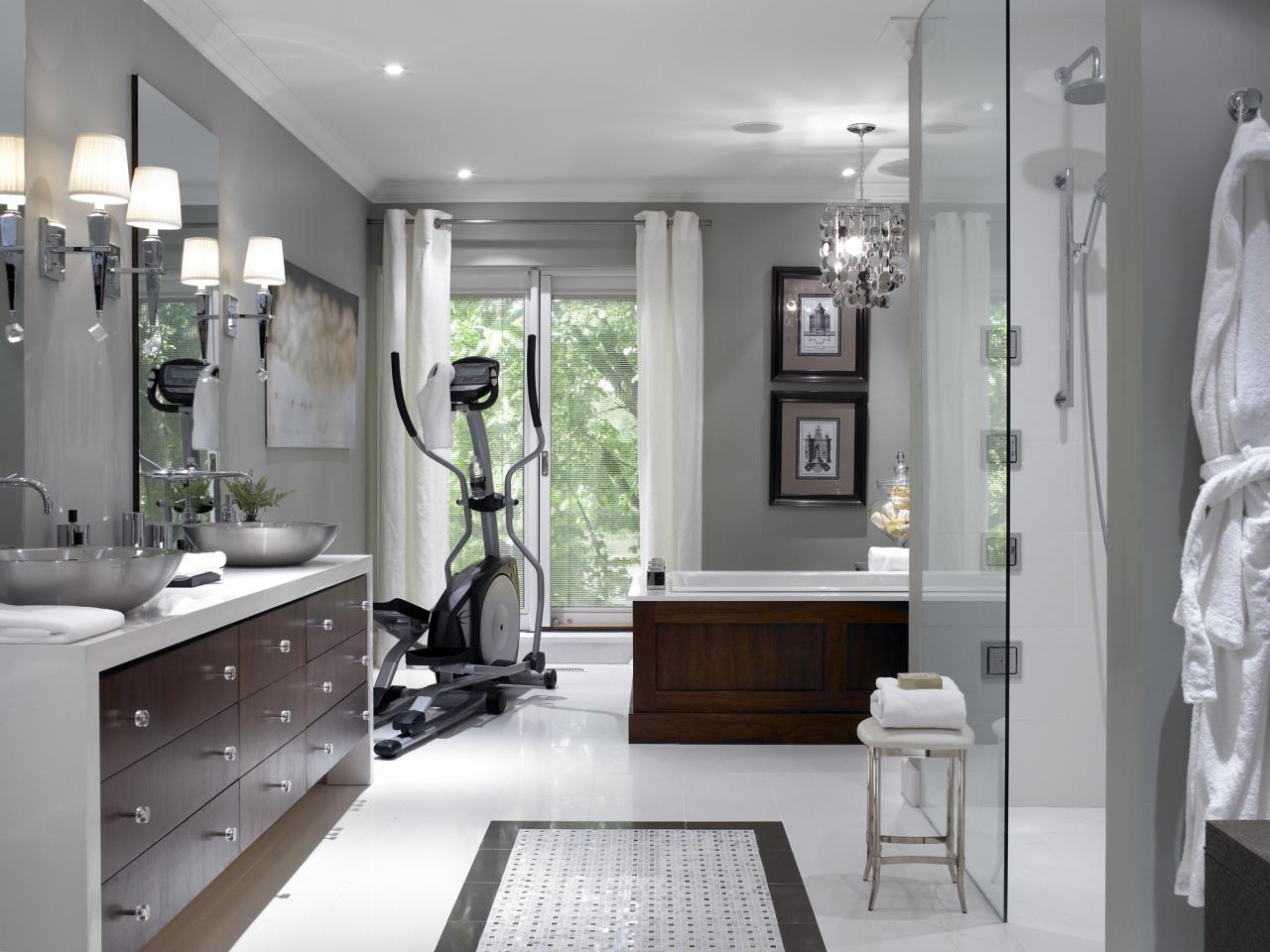 Spa Master Bathroom With Home Gym | HGTV