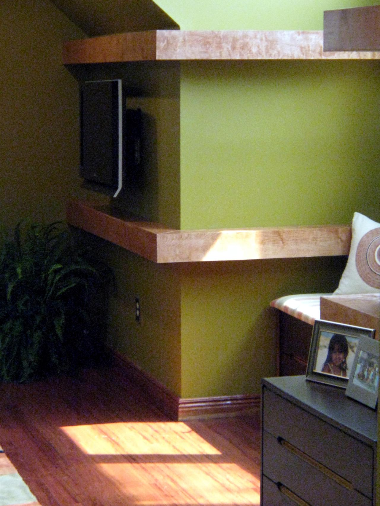 Floating Wrap Around Wall Shelves