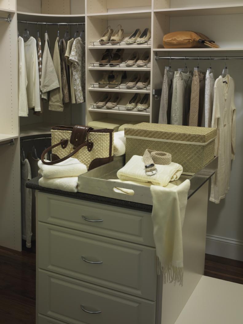 White Master Walk-In Closet With Ample Storage