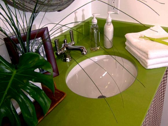 Solid Surface Countertop on a Bathroom Vanity Solid Surface Countertop on a Bathroom Vanity