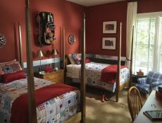 Red Vintage Kid's Bedroom