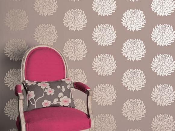 Metallic Floral Wallpaper