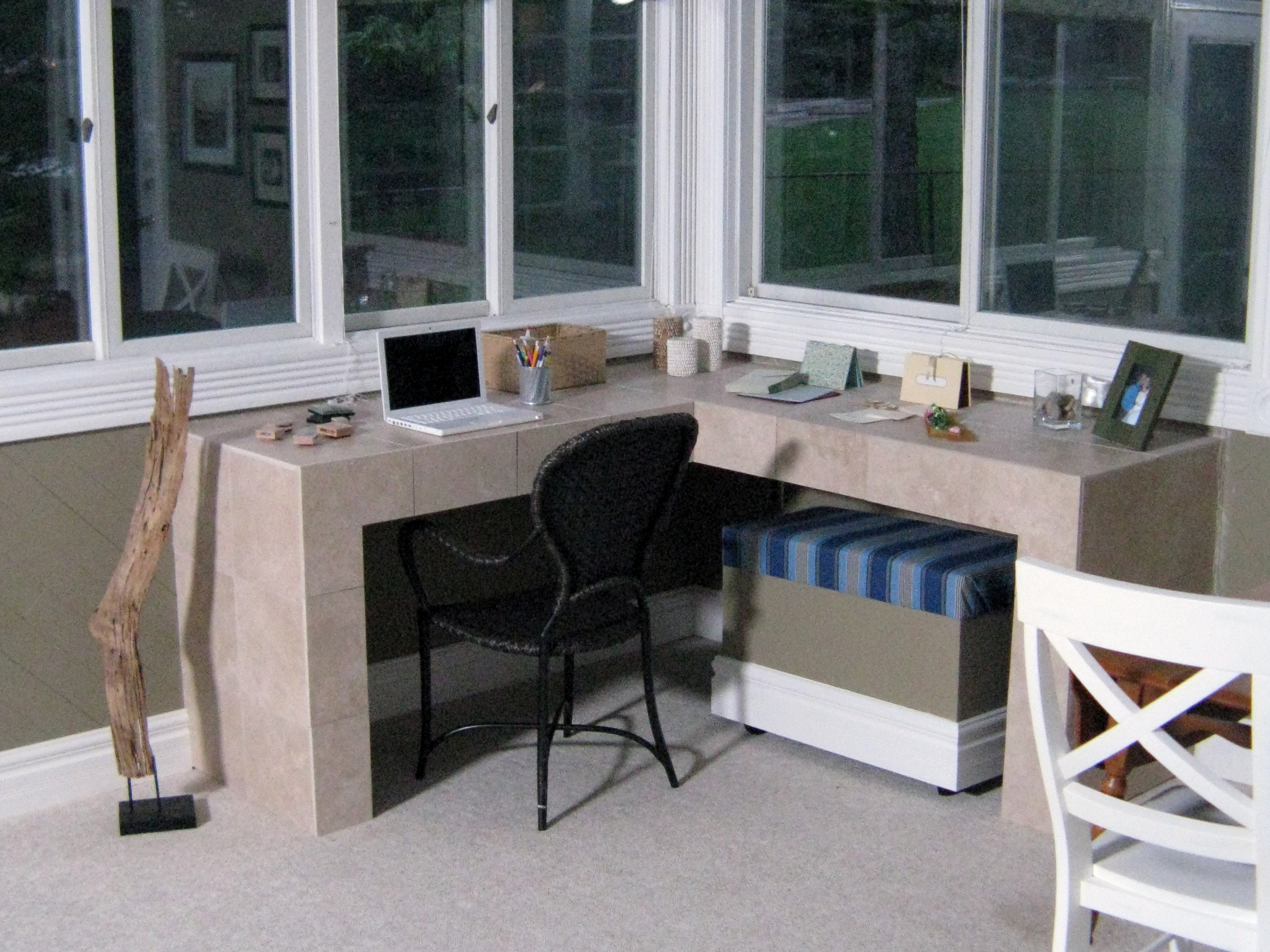 tiled desk