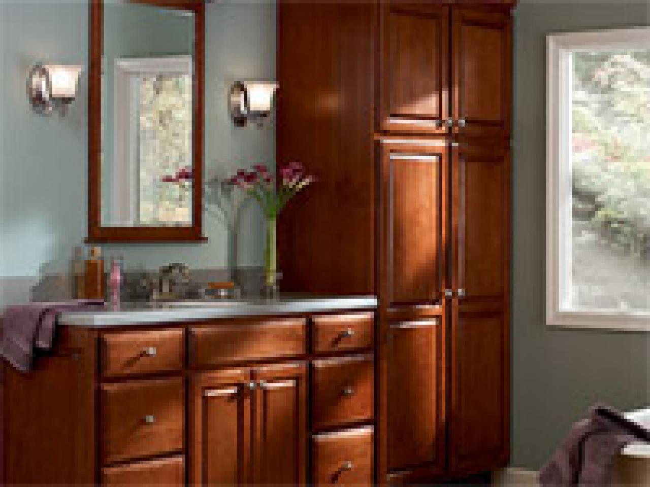 Bathroom Built In Vanity And Linen Cabinets