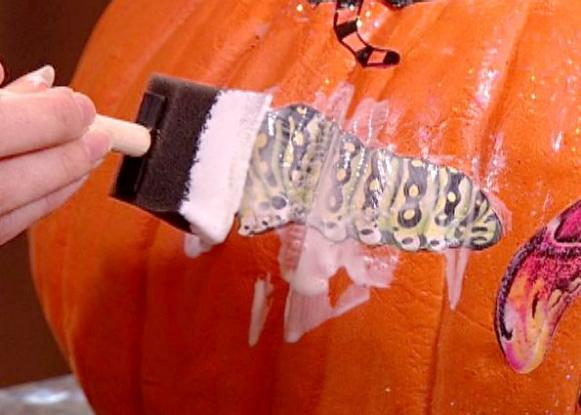 Decoupage_Pumpkin_-_Applying_Glue Decoupage_Pumpkin_-_Applying_Glue