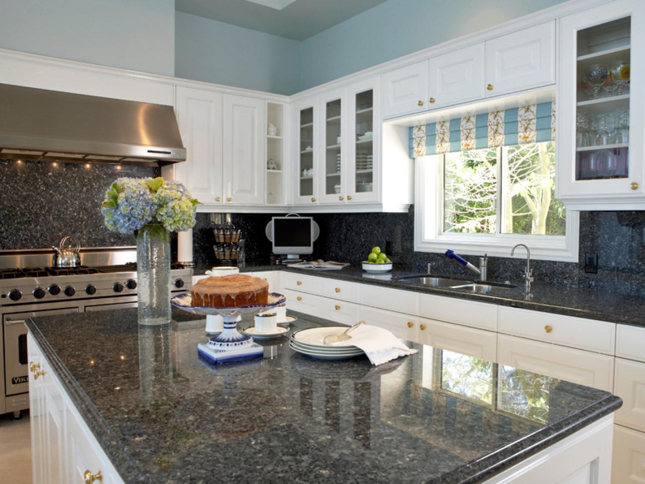  White Kitchen Cabinets Countertop Colors with Simple Decor